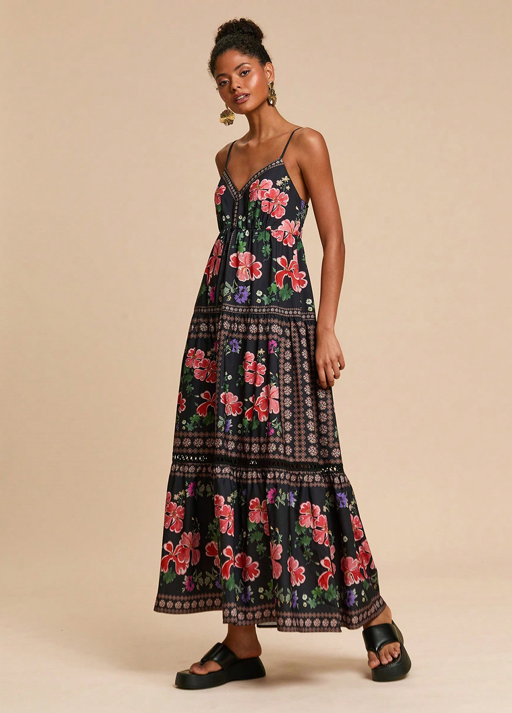 Летний женский сарафан SHEIN в цветочек