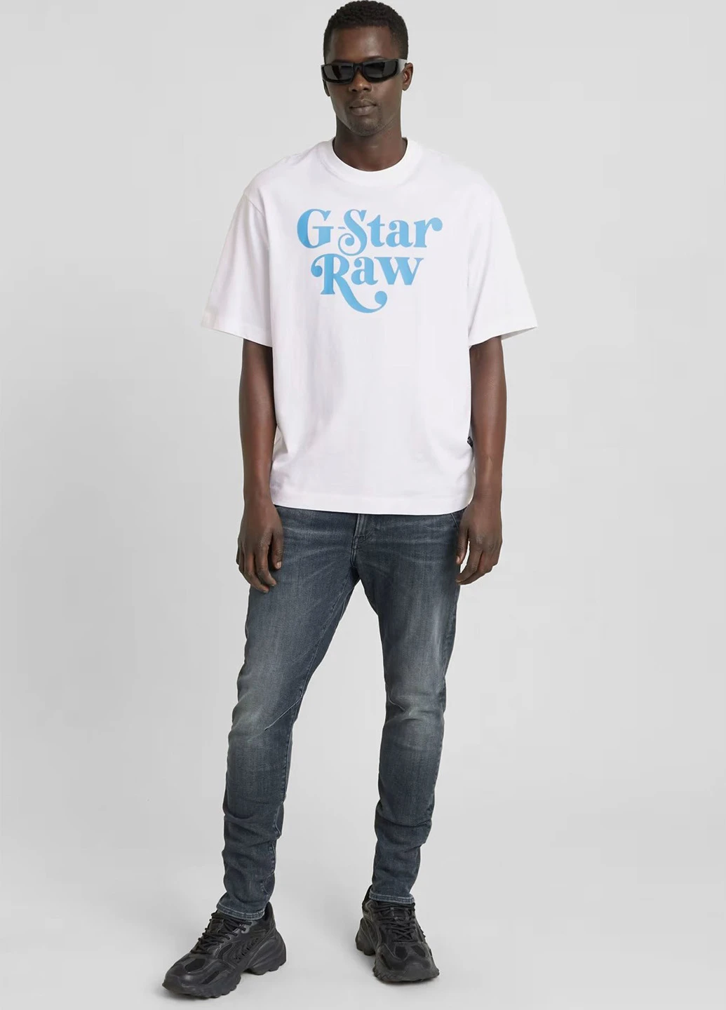 Серо-синие демисезонные скинни джинсы G-Star Raw