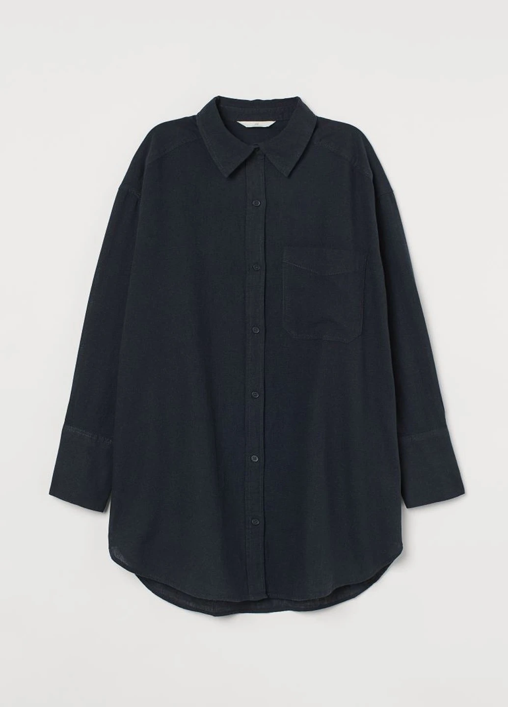 Черная кэжуал рубашка однотонная H&M