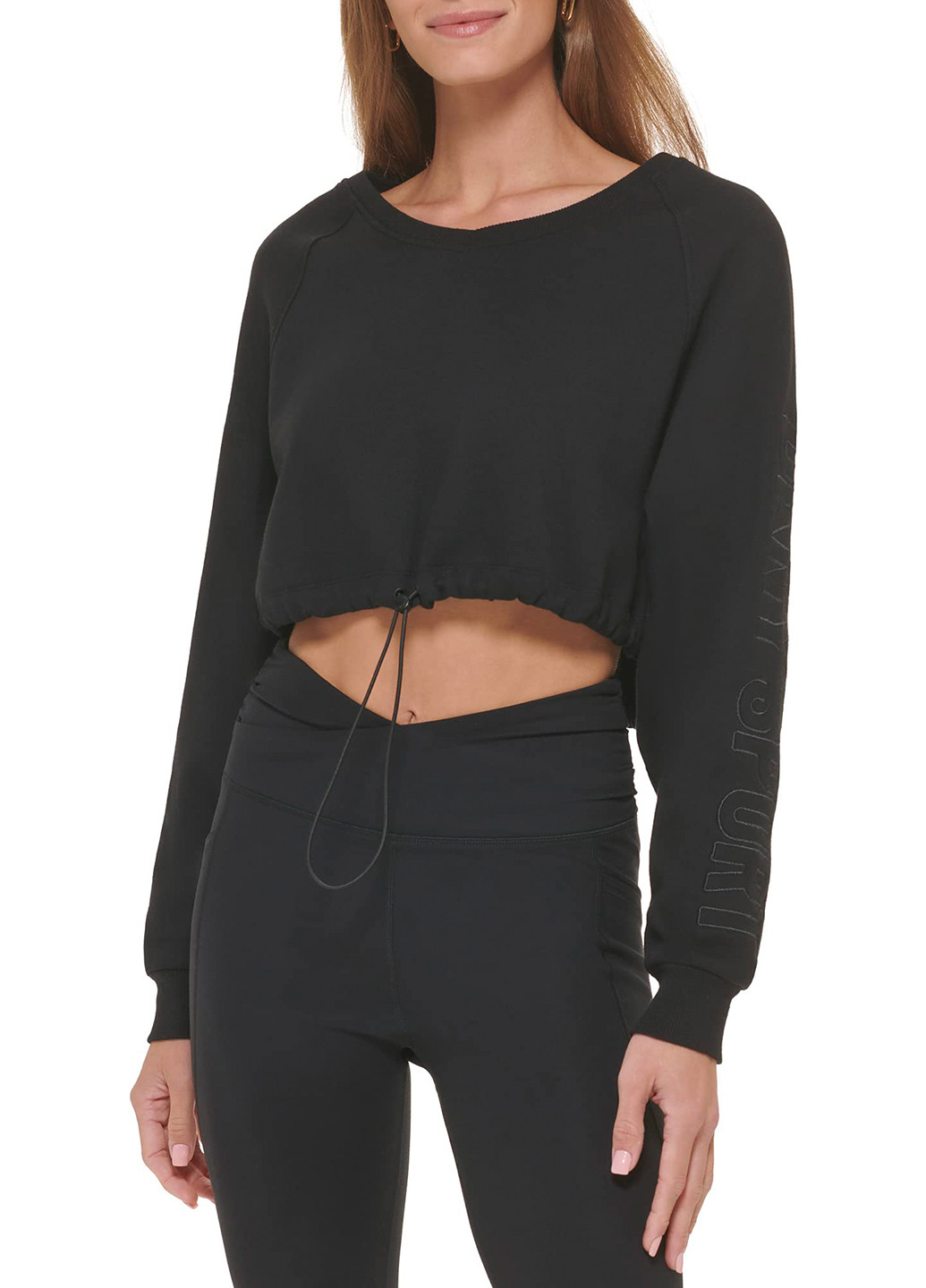 Черный свитшот DKNY однотонный без декора (297680887)