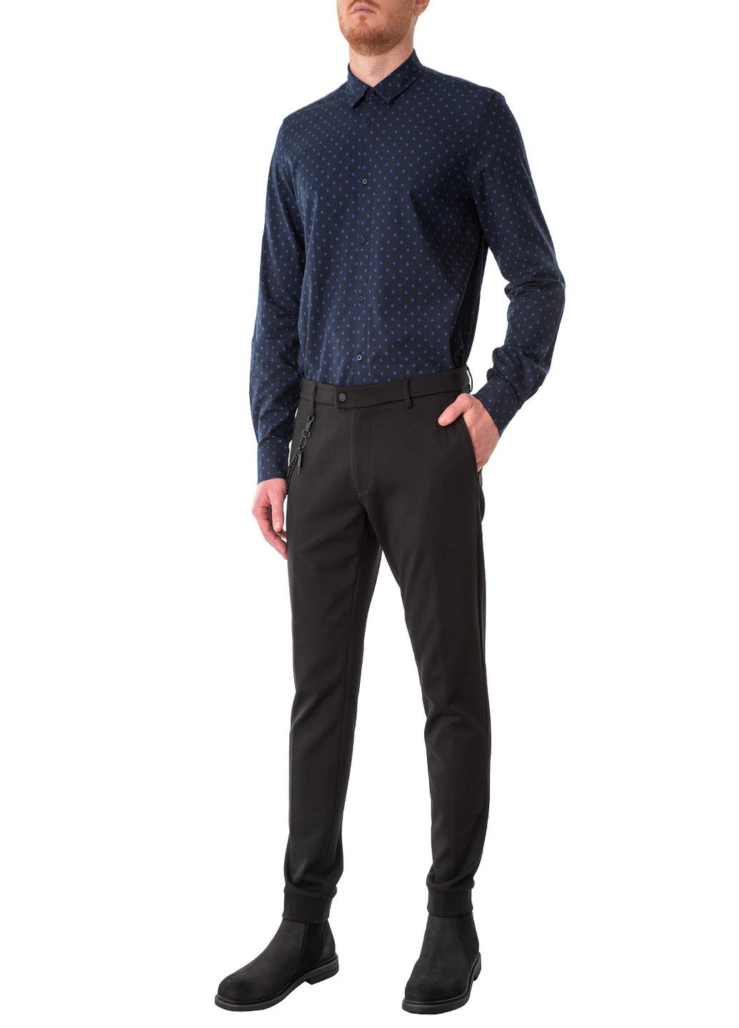 Синяя рубашка в горошек Antony Morato