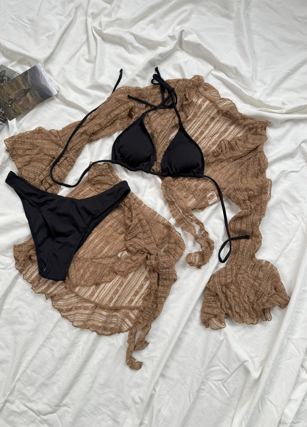 Комбінований літній купальник (накидка, спідниця, ліф, трусики) роздільний NOVA VEGA