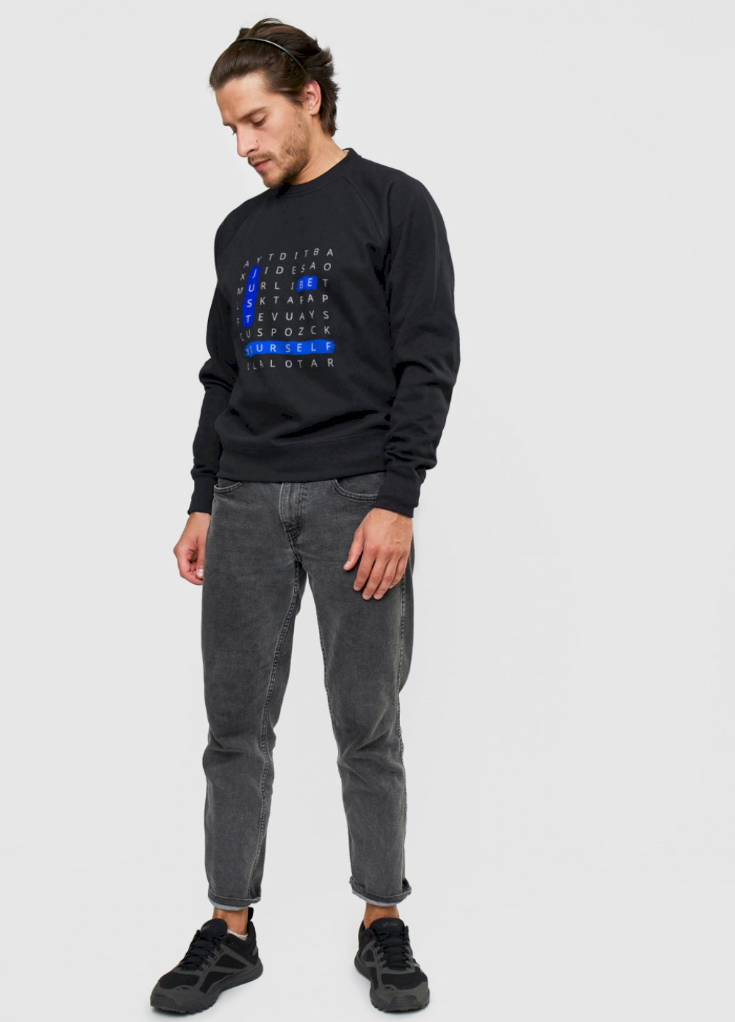 Чорний світшот чоловічий YAPPI малюнок (250563899)