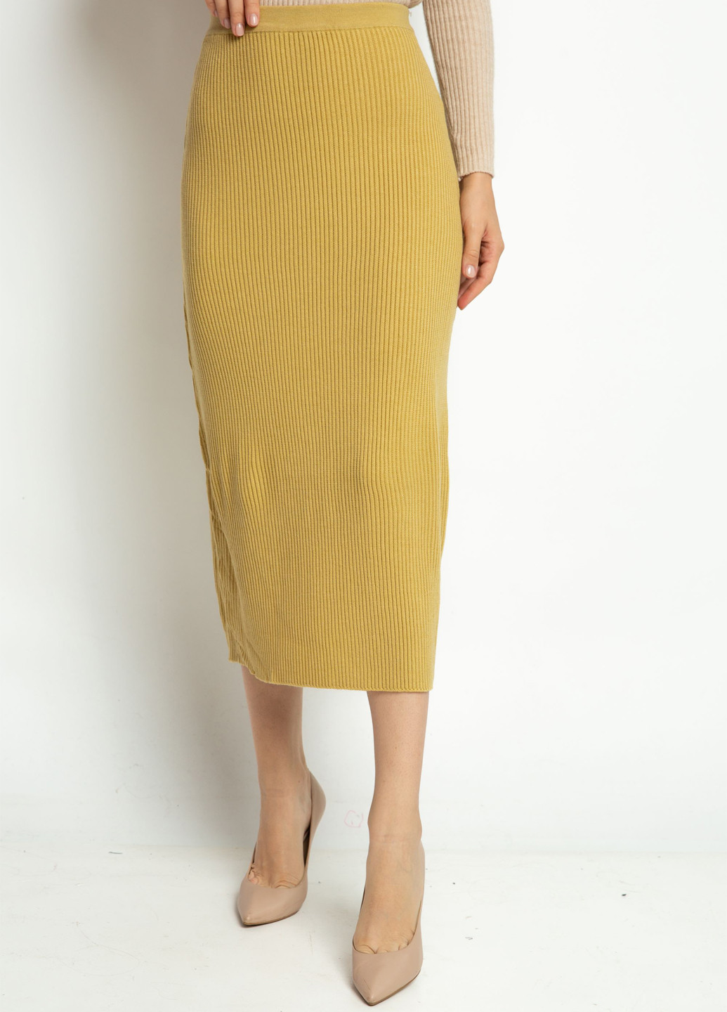 Оливковая кэжуал однотонная юбка Time of Style