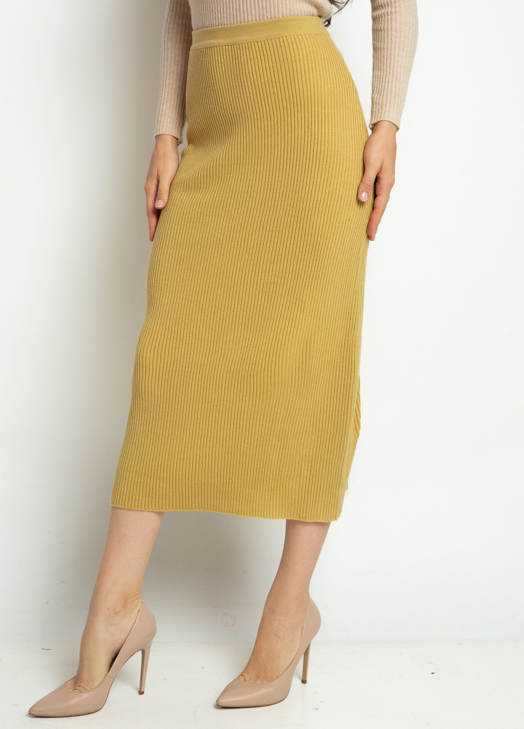 Оливковая кэжуал однотонная юбка Time of Style