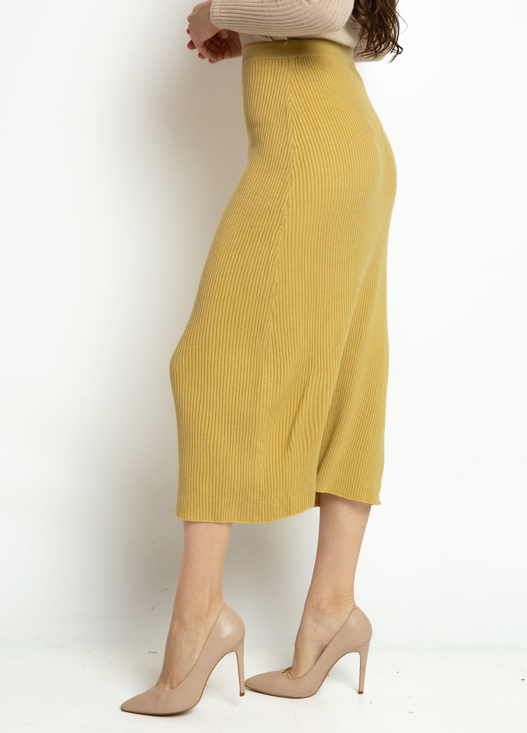 Оливковая кэжуал однотонная юбка Time of Style