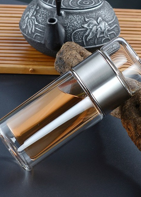 Стеклянная бутылка с двойными стенками для заварки чая Infuser, 400 мл More (253856168)