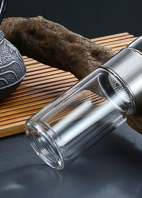Стеклянная бутылка с двойными стенками для заварки чая Infuser, 400 мл More (253856168)