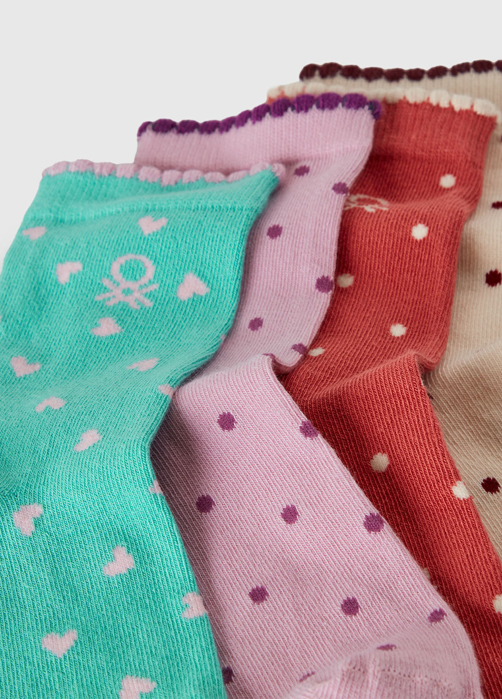 Красные носки (4 пары) United Colors of Benetton горошки демисезон (367063778)