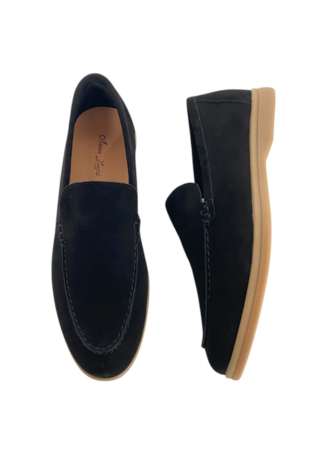 Anna Lucci Туфлі лофери чорний з натуральна замша, туреччина — демісезон (329348853)
