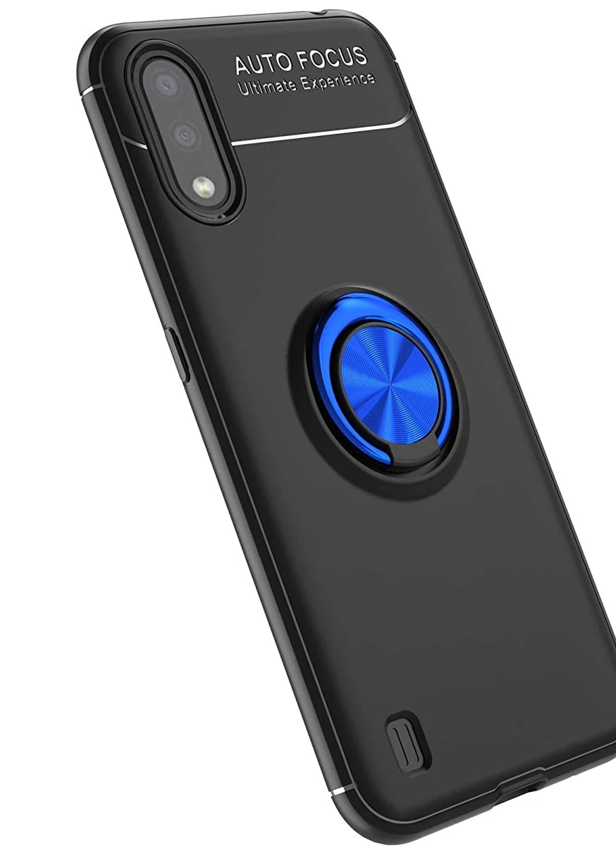 TPU чохол ColorRing під магнітний тримач (opp) для Samsung Galaxy A01 Чорний / Синій (is_00000035399_3) Deen (238479993)
