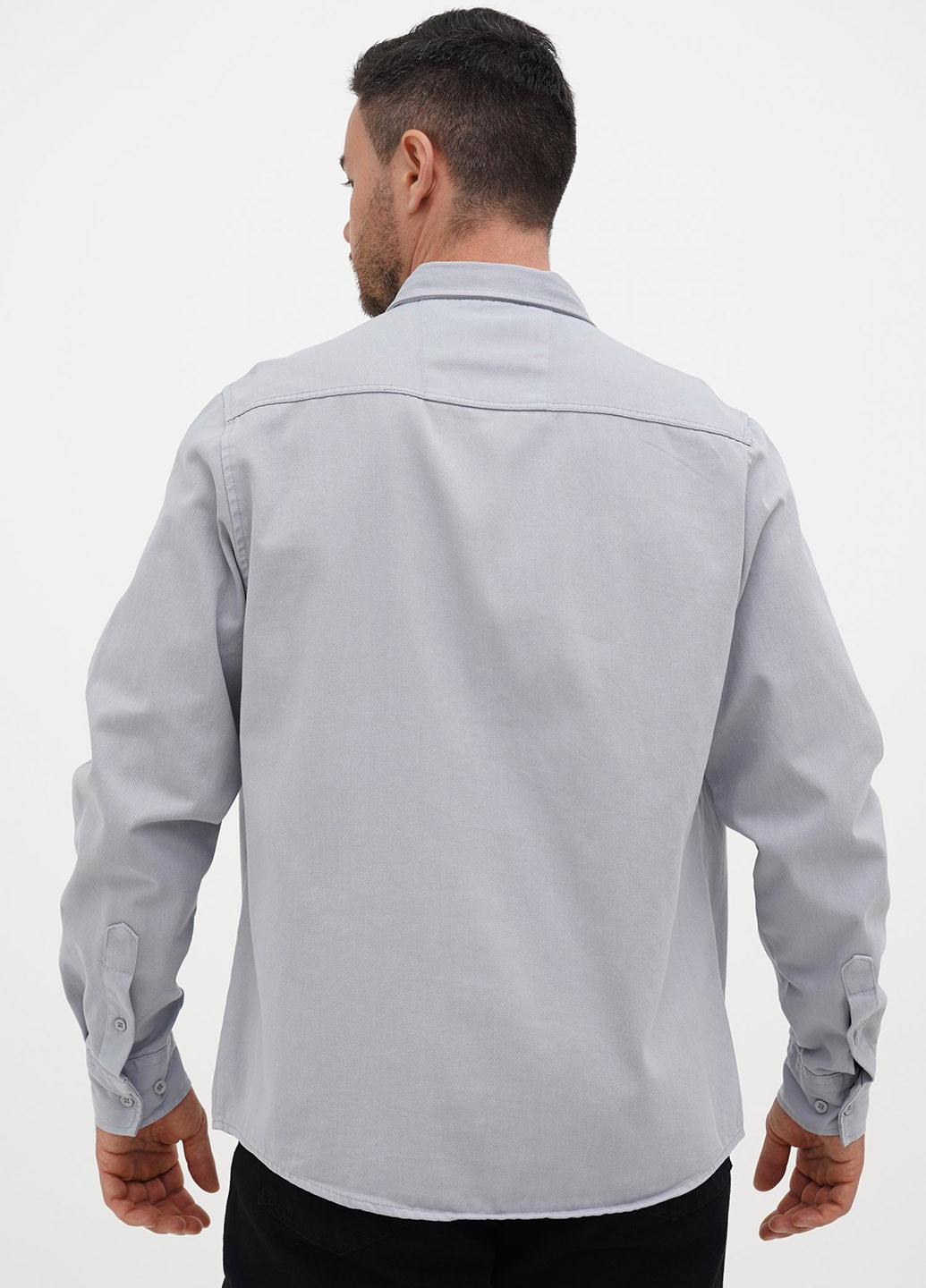 Светло-серая джинсовая рубашка однотонная Trend Collection