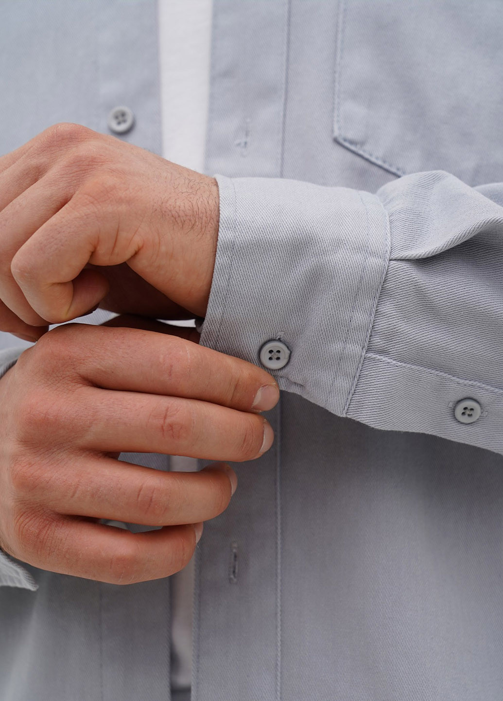 Светло-серая джинсовая рубашка однотонная Trend Collection