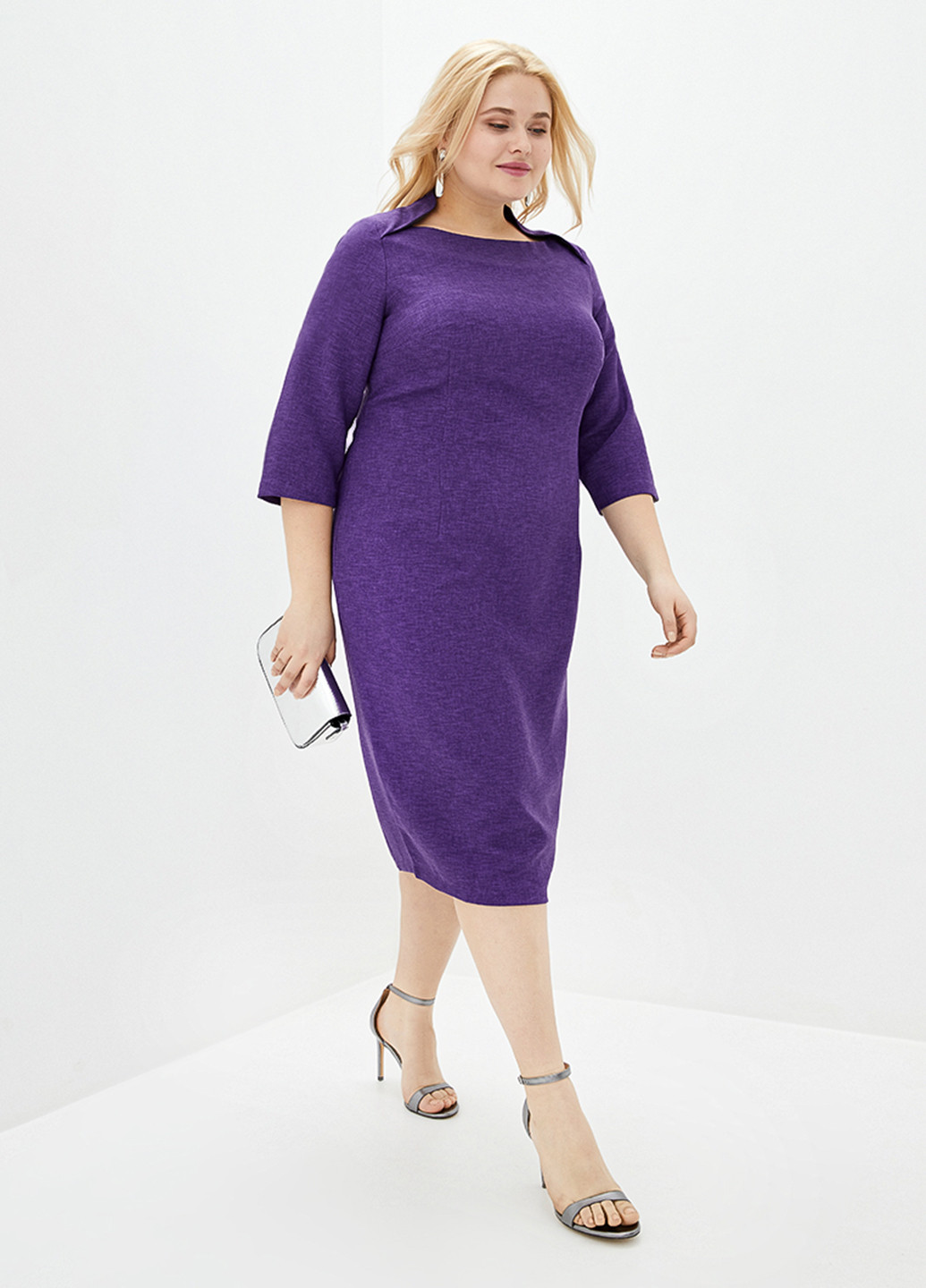 Фіолетова кежуал плаття, сукня Jhiva однотонна