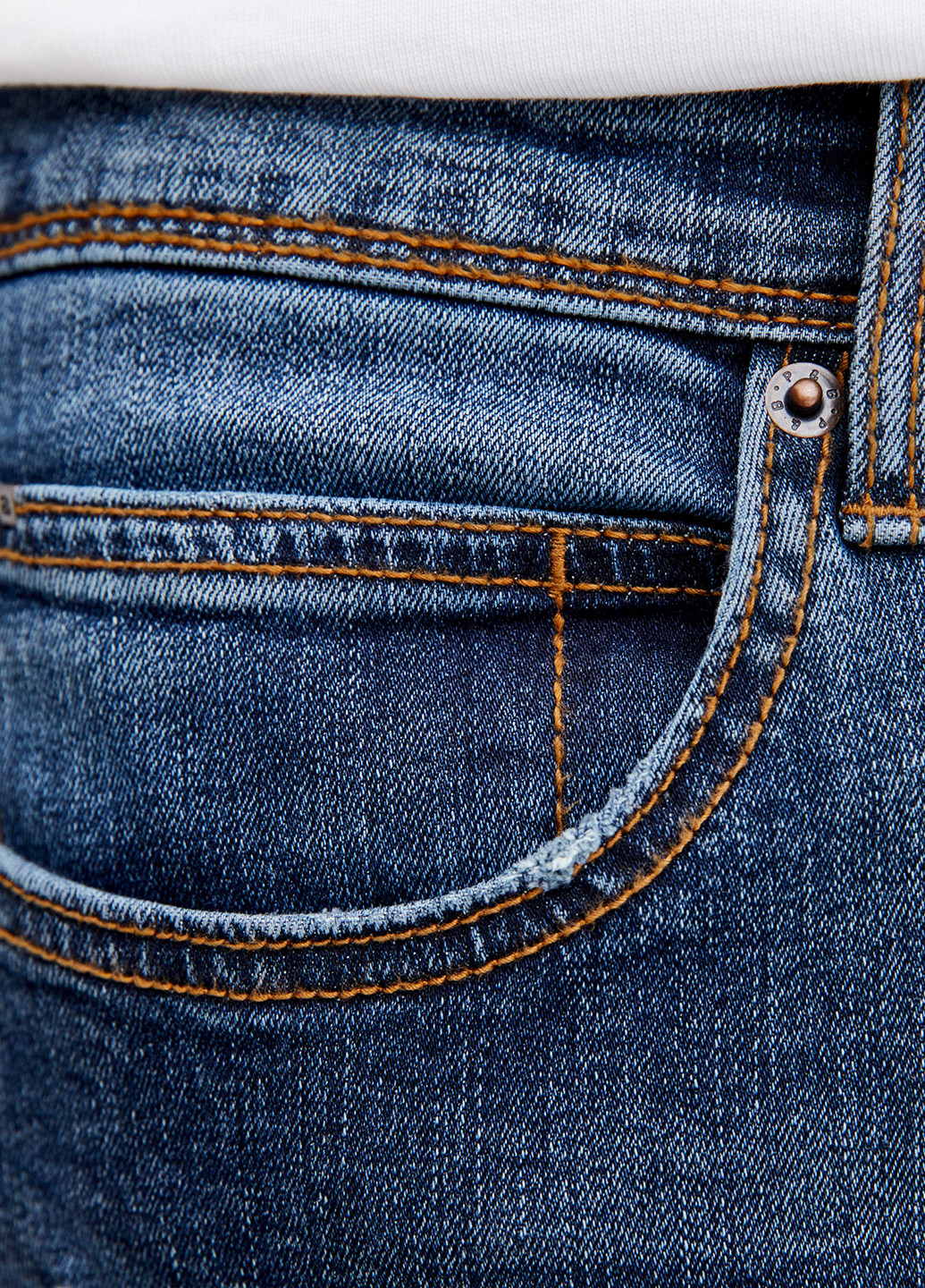 Синие демисезонные зауженные джинсы Pull&Bear