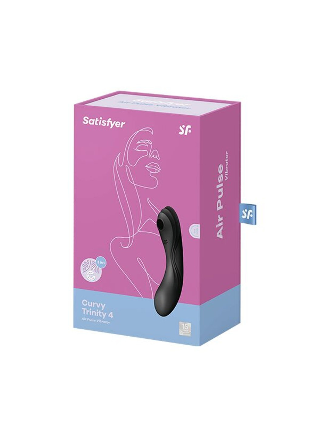 Вакуумний стимулятор з вібрацією Curvy Trinity 4 Black Satisfyer (254785282)