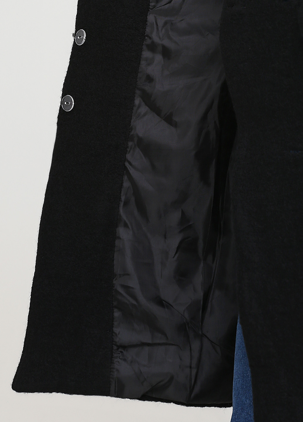 Черное демисезонное Пальто однобортное Made in Italy