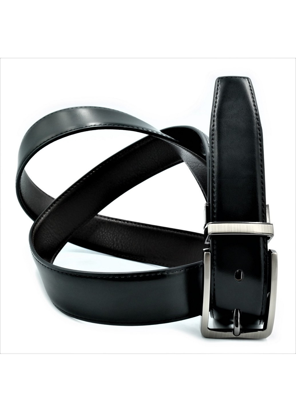 Двухсторонний кожаный ремень мужской 110-125х3,5 см Weatro (211366593)