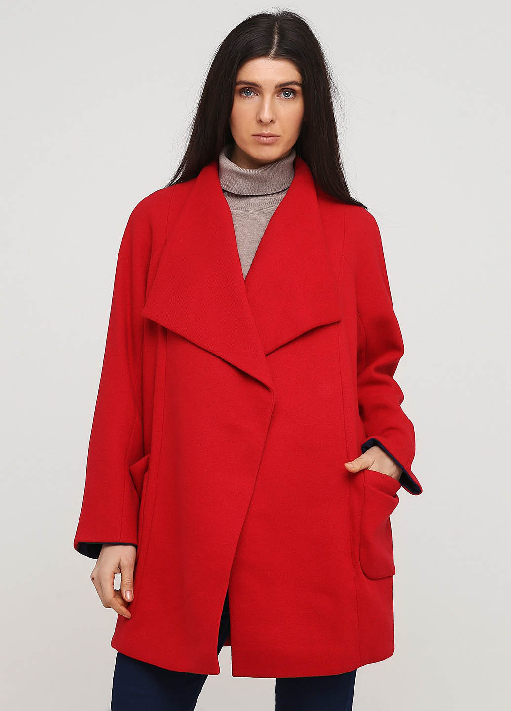 Красное демисезонное Пальто оверсайз Only