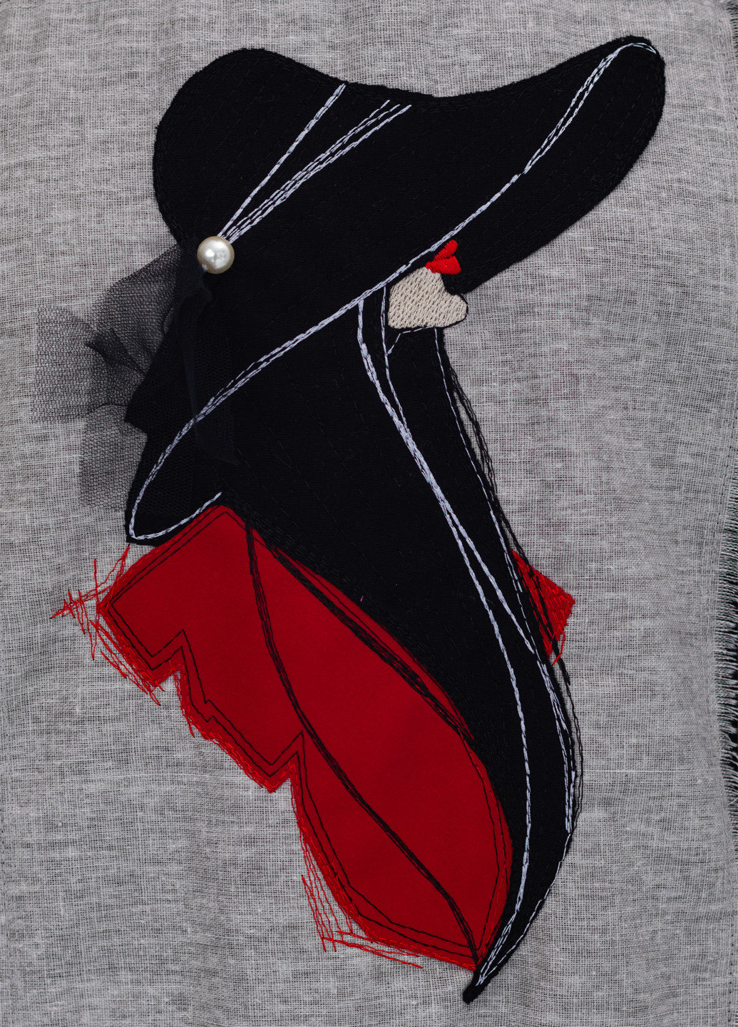 Черный свитшот Nora Kvittin однотонный вышивка, бусины, аппликация, нашивки, сеточка (301079887)