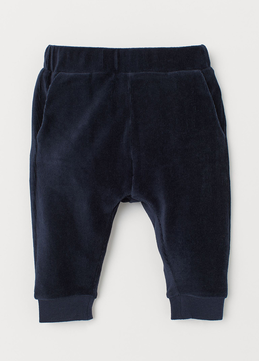 Темно-синие кэжуал летние брюки зауженные H&M