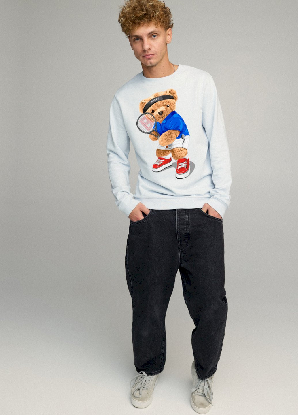 Светло-голубой свитшот мужской basic /no flis/ YAPPI (252259218)