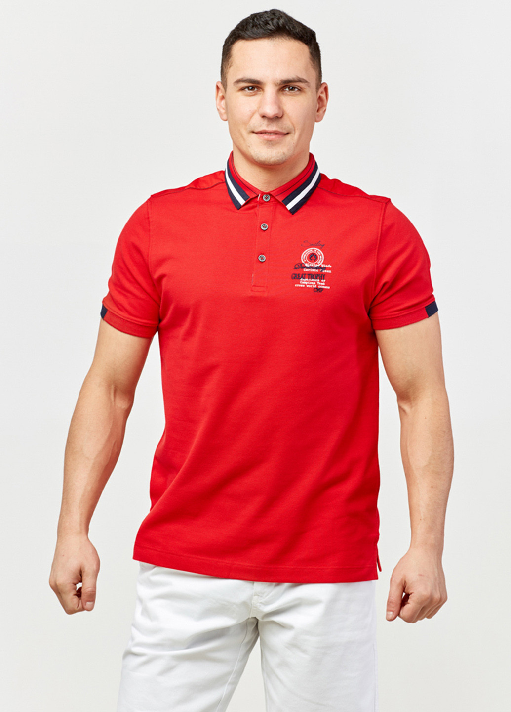 Красная футболка-поло для мужчин Campione с логотипом