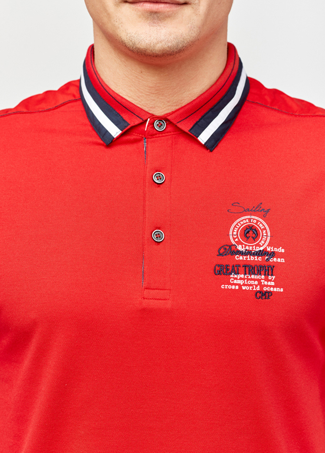 Красная футболка-поло для мужчин Campione с логотипом