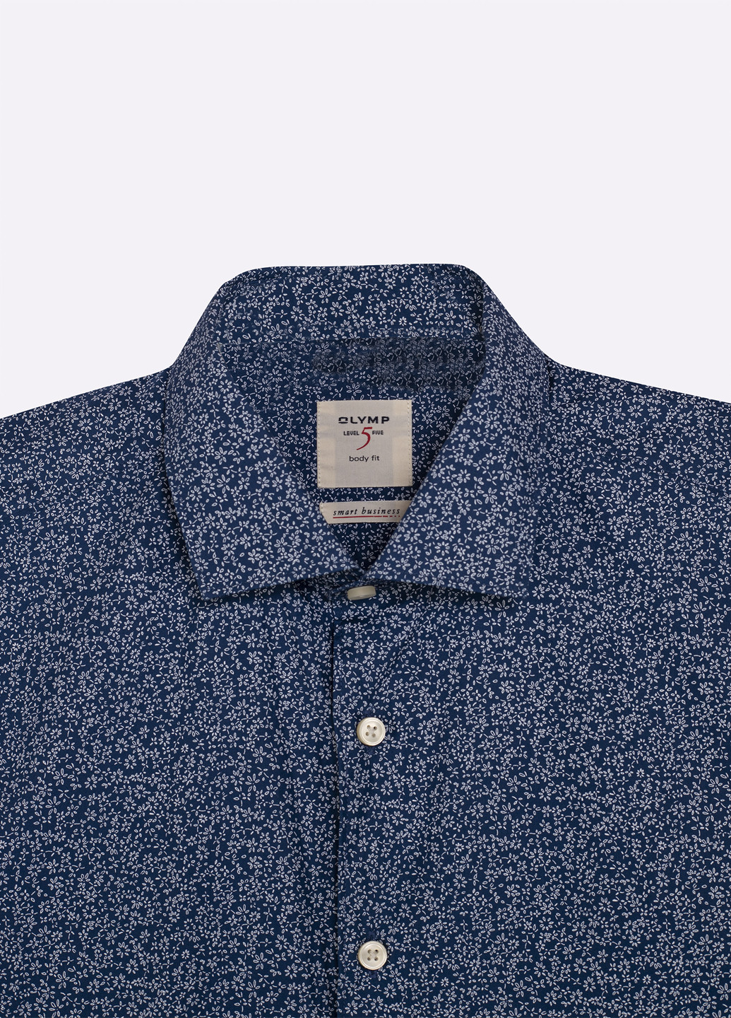 Темно-синяя кэжуал рубашка с цветами OLYMP Level Five