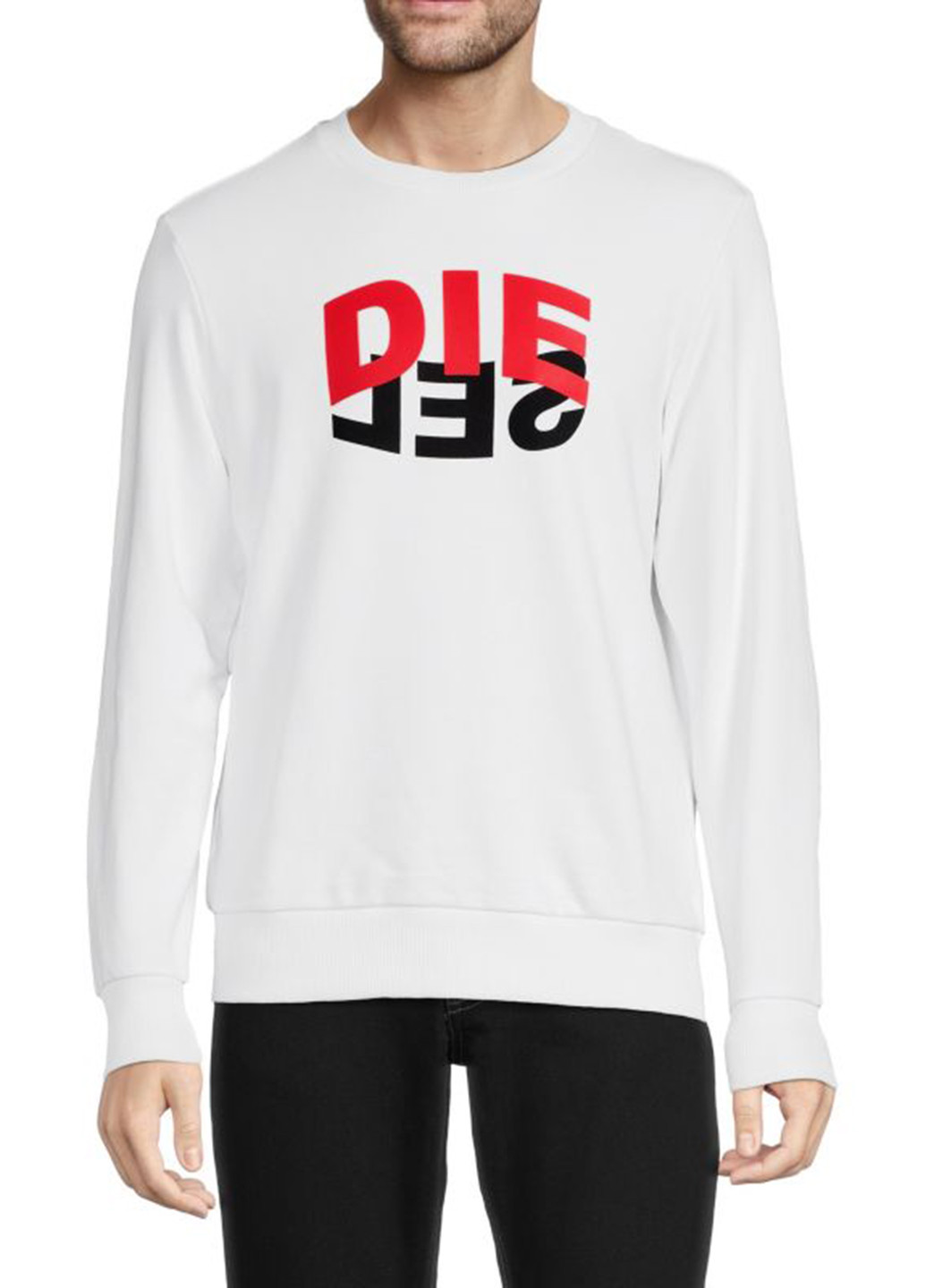 Белый свитшот Diesel логотип без декора (263205462)