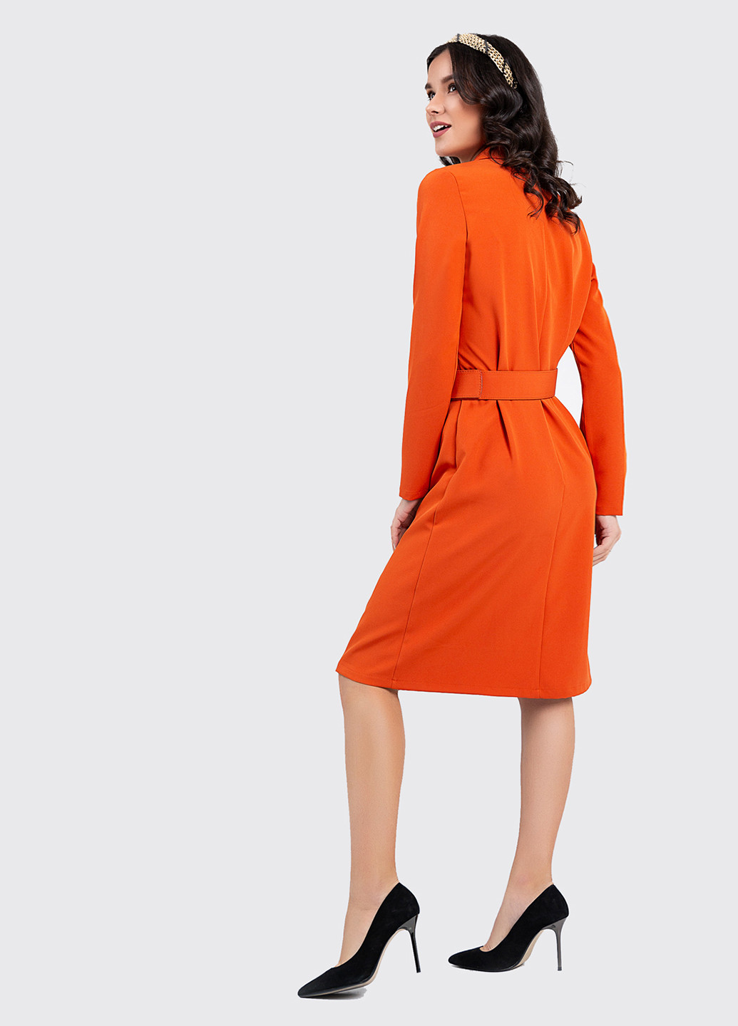 Оранжевое кэжуал платье Azuri однотонное