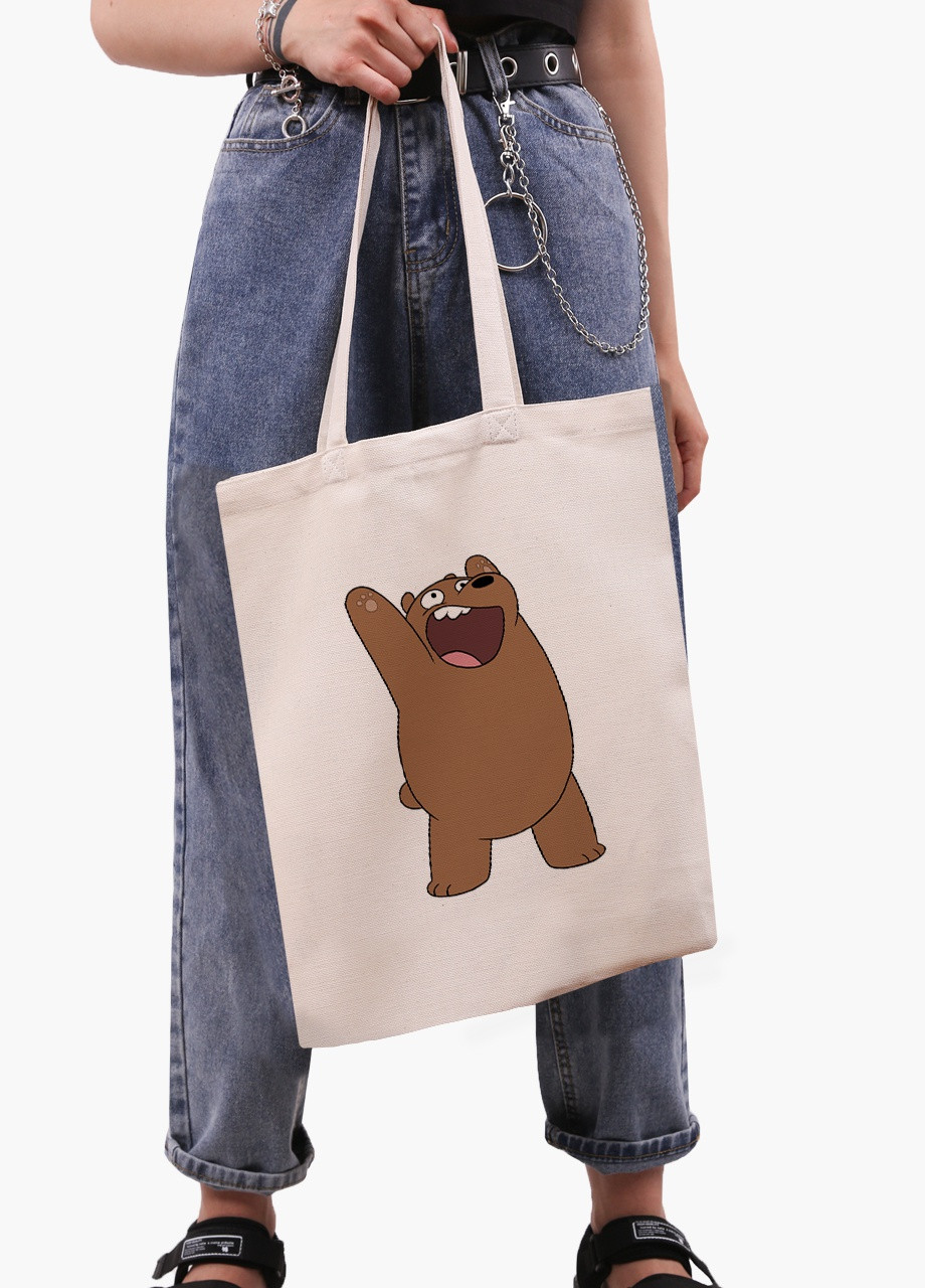 Эко сумка шоппер белая Вся правда о медведях (We Bare Bears) (9227-1777-WT) экосумка шопер 41*35 см MobiPrint (216642205)