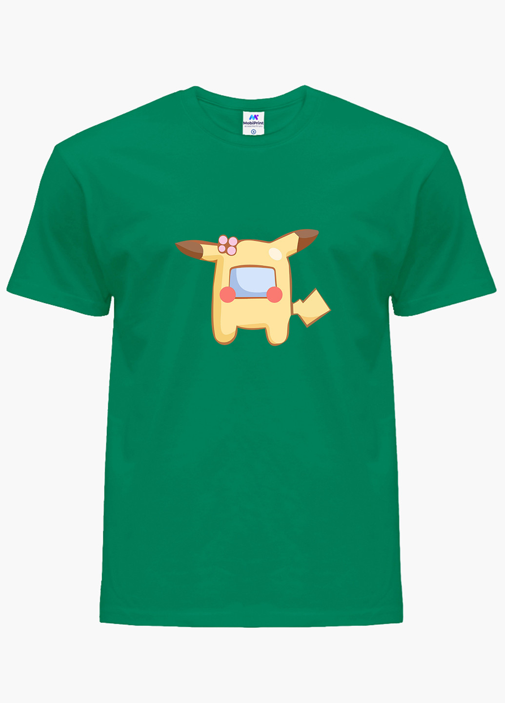 Зелена демісезонна футболка дитяча амонг ас покемон пікачу (among us pokemon pikachu) (9224-2419) MobiPrint