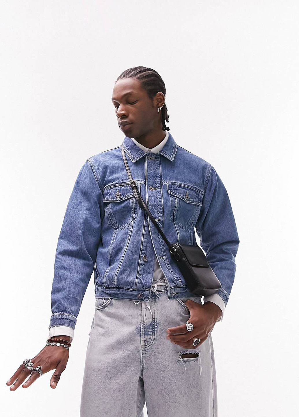 Синя демісезонна куртка куртка-піджак Topman