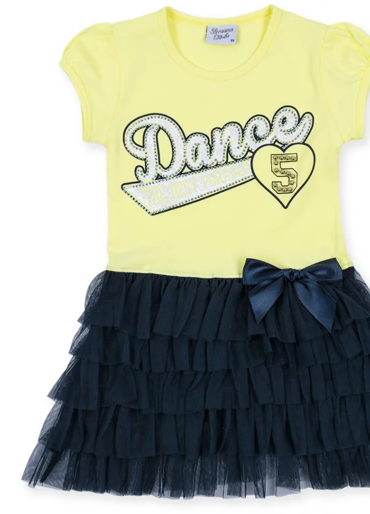 Синее платье с многослойной юбкой "dance" (8754-98g-yellow) Breeze (198250958)