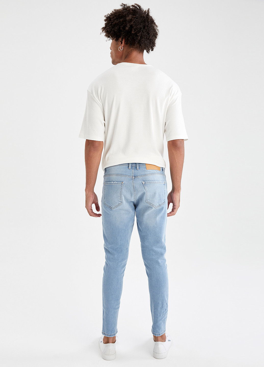 Голубые демисезонные скинни, укороченные джинсы DeFacto