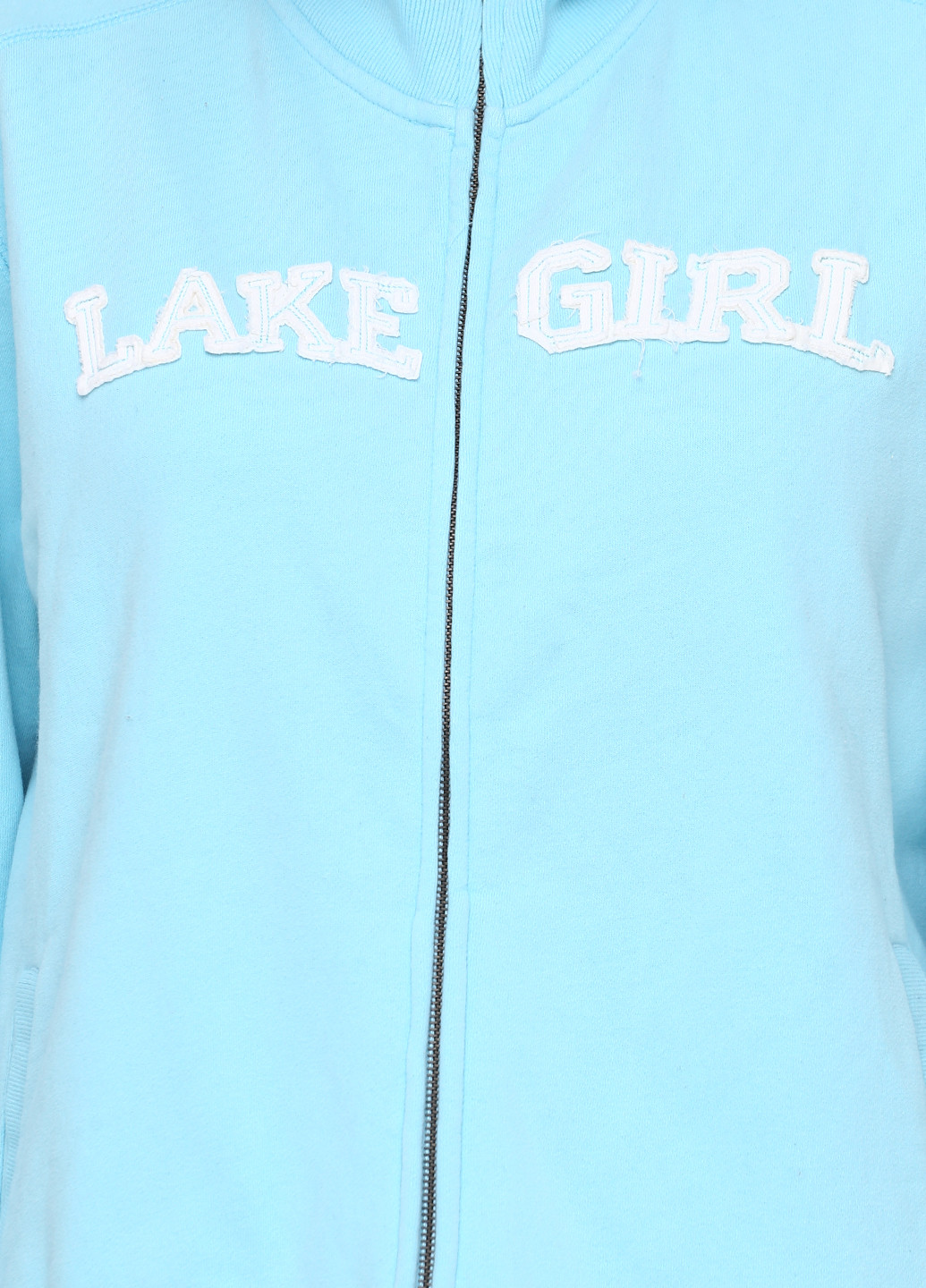 Толстовка Lakegirl надпись голубая кэжуал трикотаж, хлопок