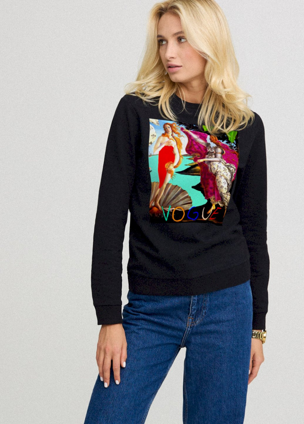 Чорний свитшот женский basic /no flis/ YAPPI (254658685)