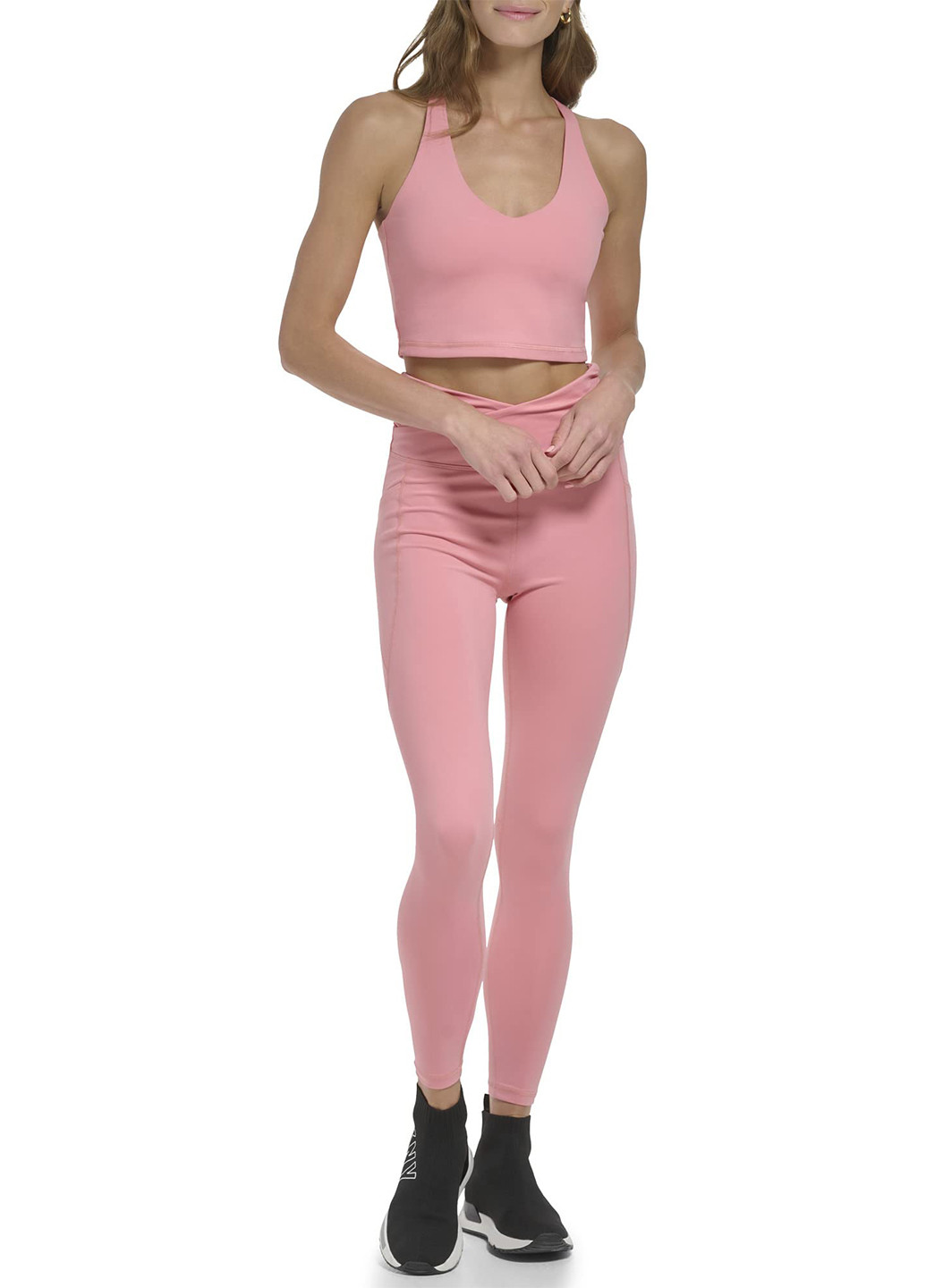Світло-рожевий демісезонний комплект (топ, легінси) DKNY
