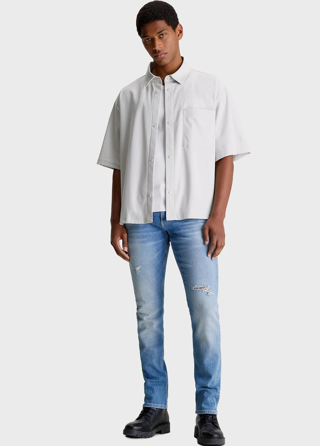 Синие демисезонные слим джинсы Calvin Klein Jeans