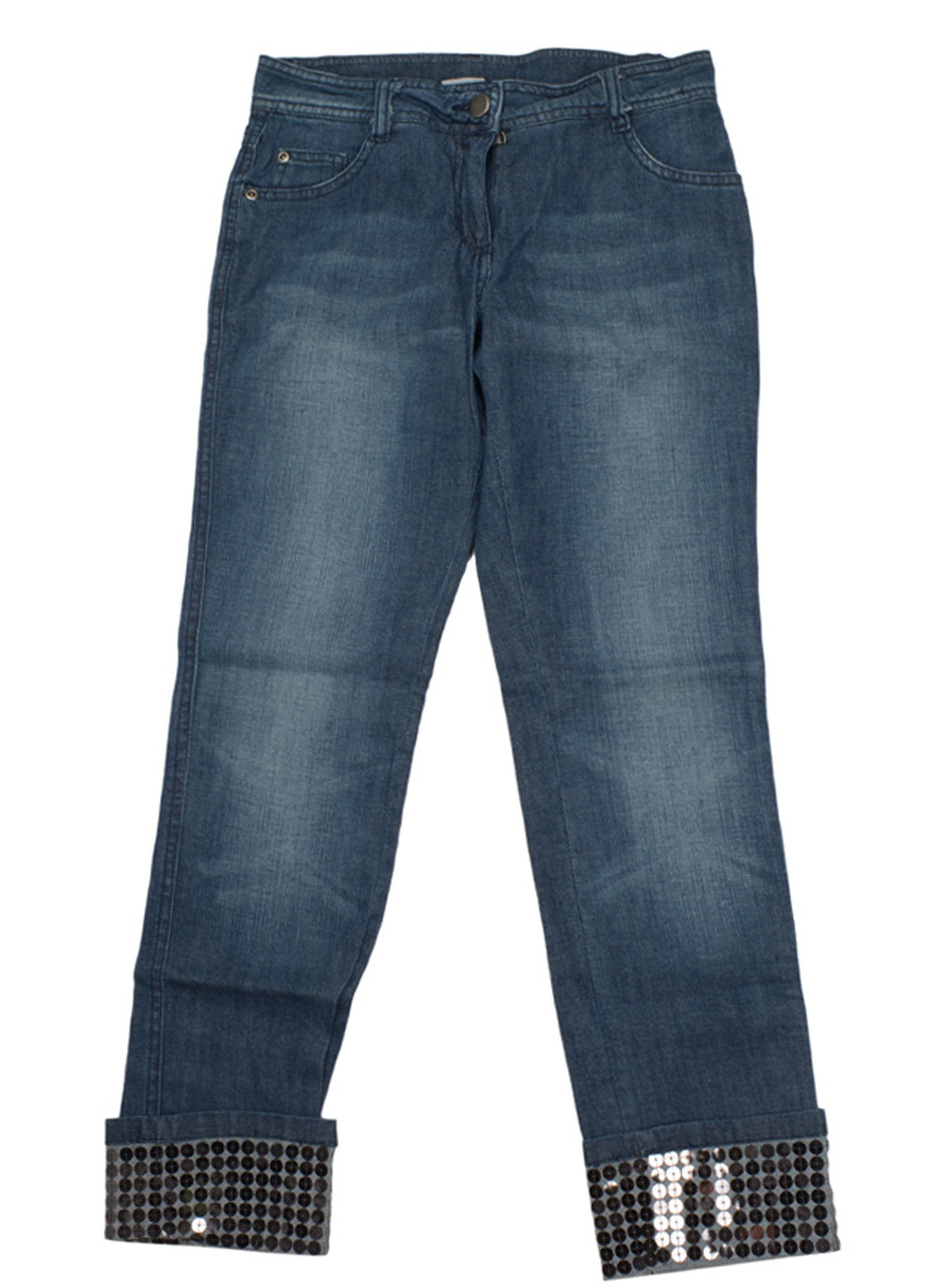Синие демисезонные со средней талией джинсы Danza