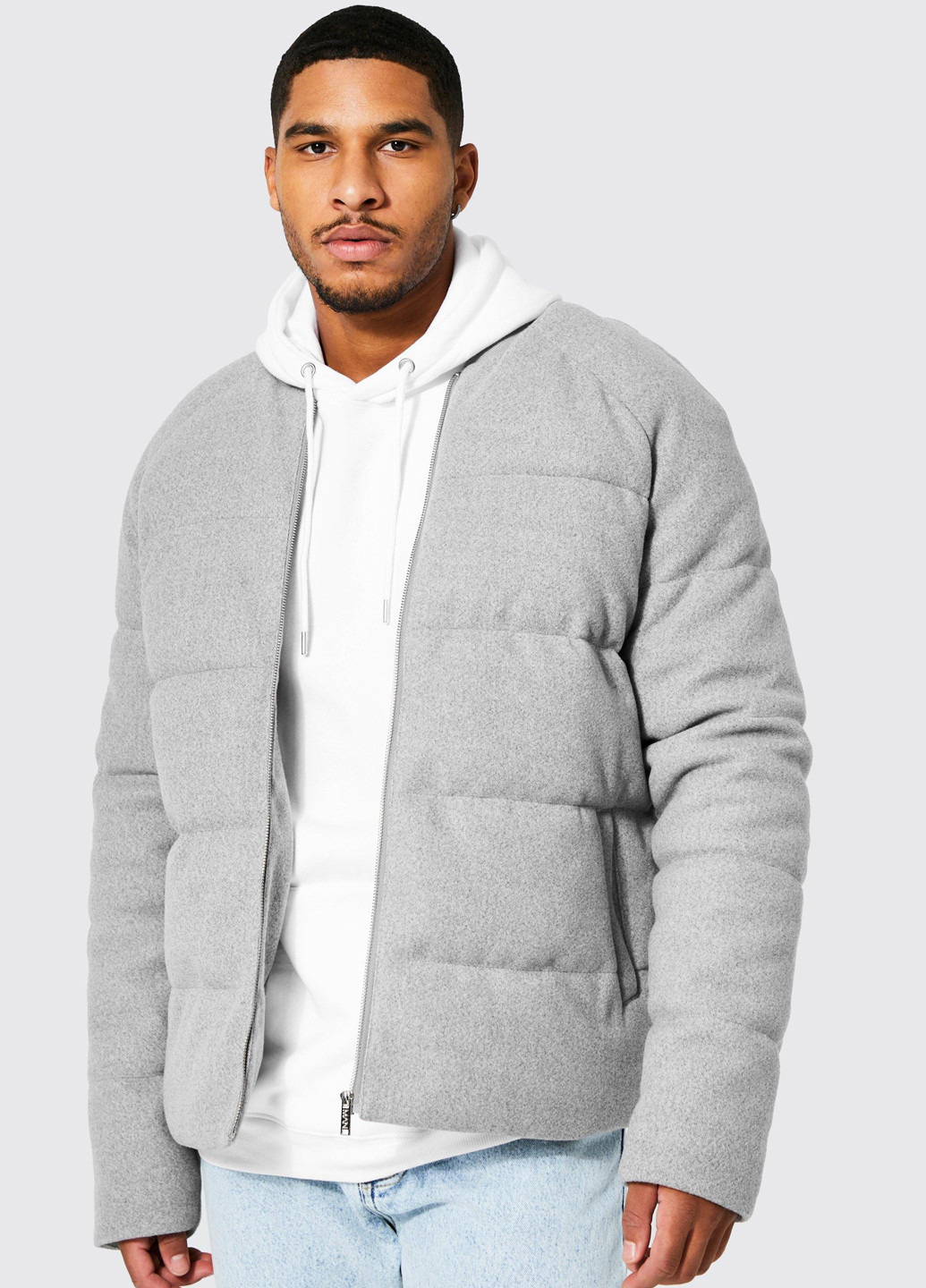 Светло-серая демисезонная куртка Boohoo