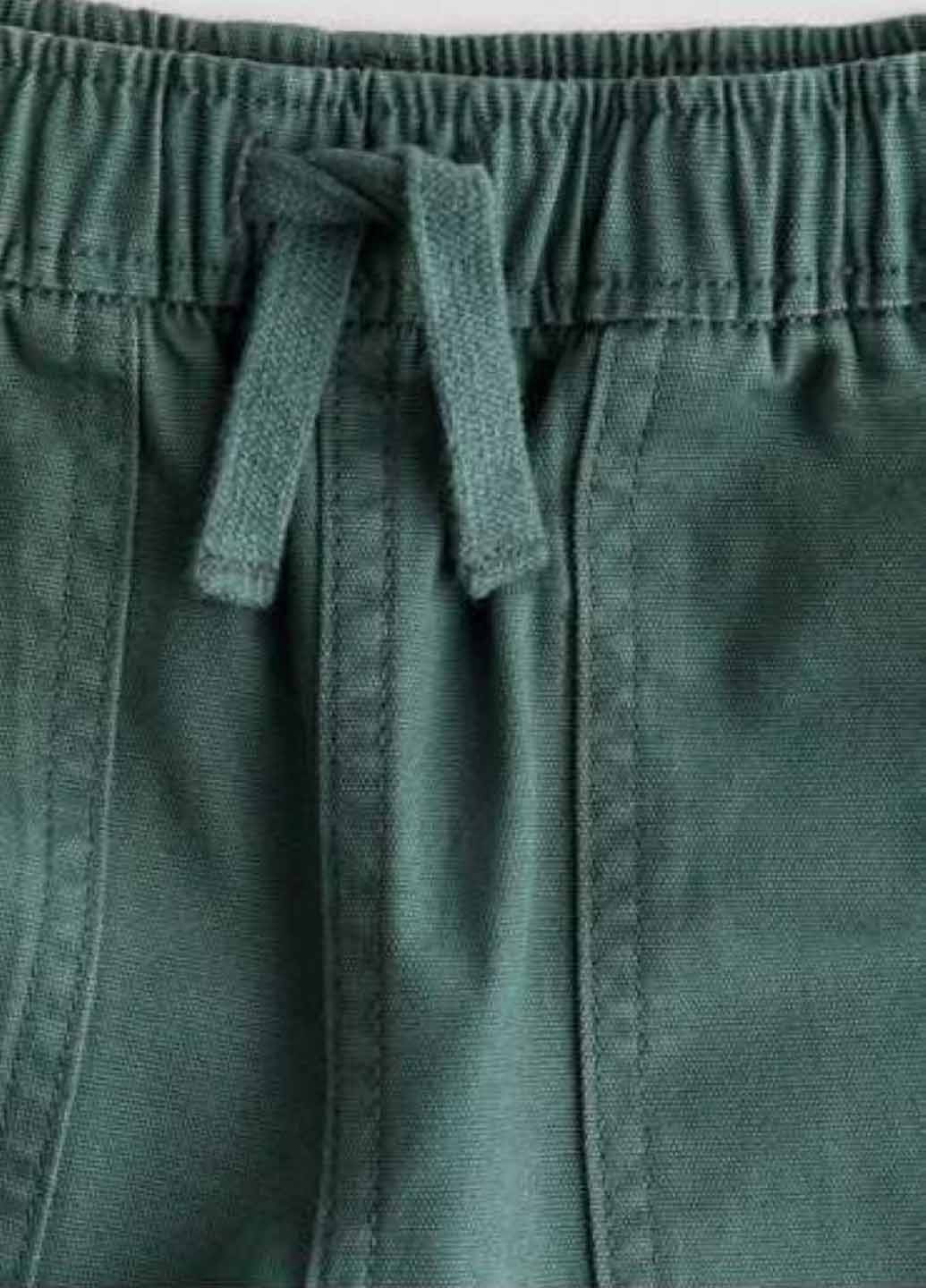 Темно-зеленые кэжуал демисезонные брюки прямые H&M