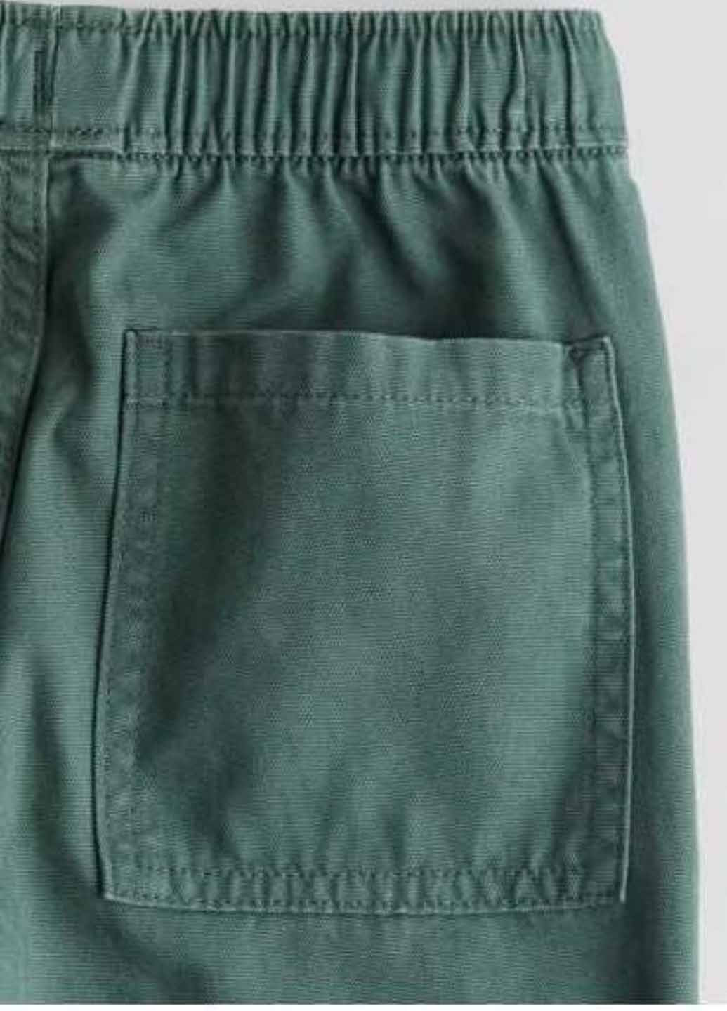 Темно-зеленые кэжуал демисезонные брюки прямые H&M