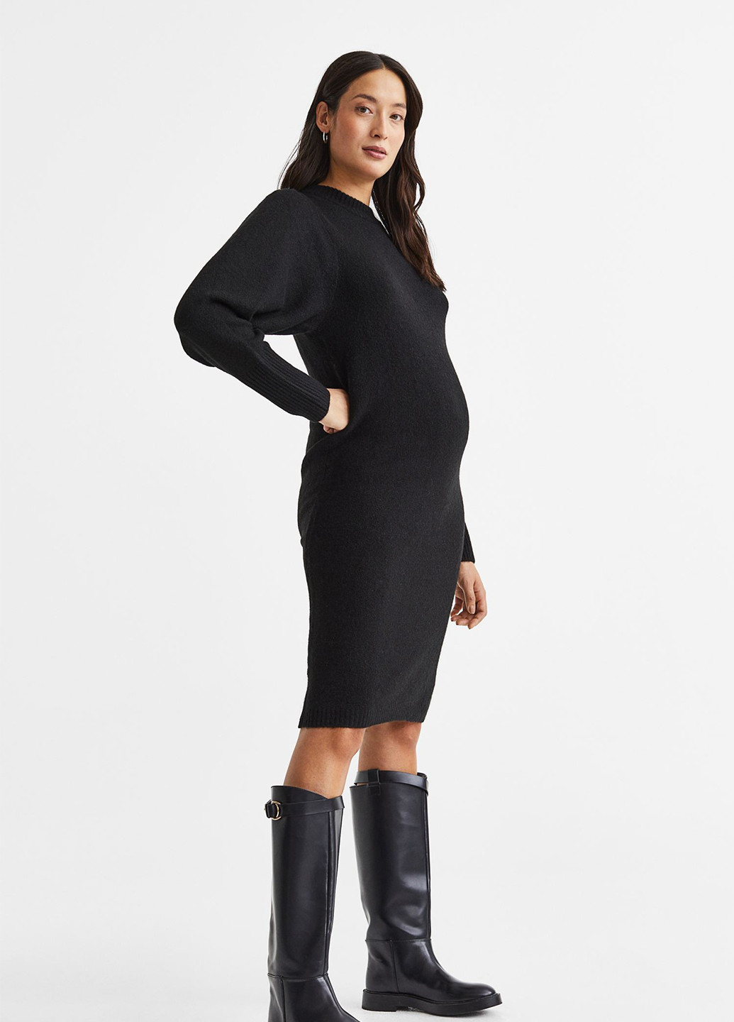 Чорна кежуал сукня зимова сукня светр H&M однотонна