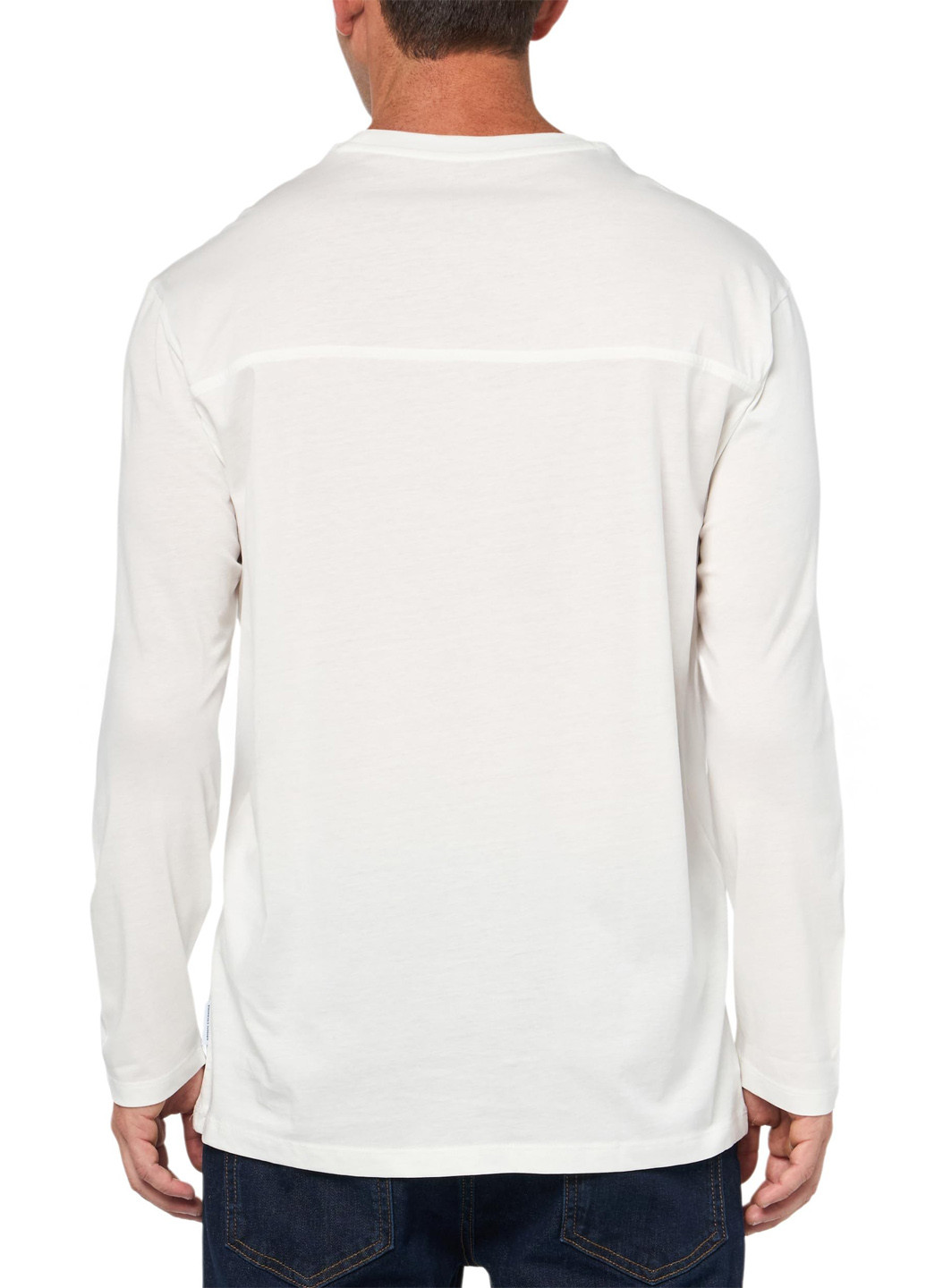 Молочный демисезонный кэжуал лонгслив Armani Exchange однотонный