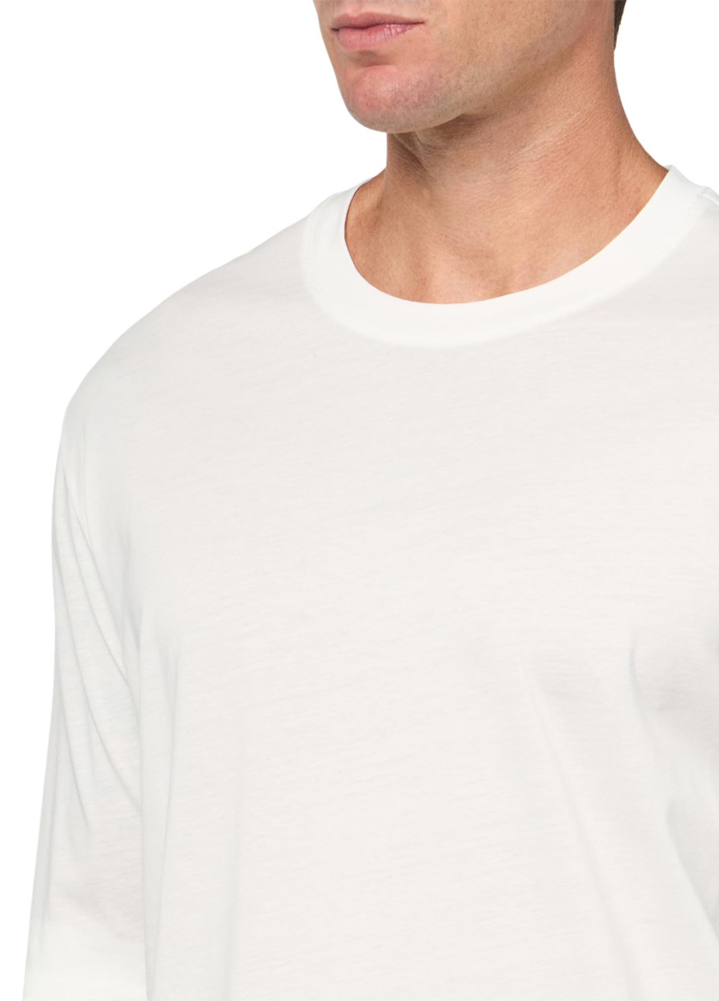 Молочный демисезонный кэжуал лонгслив Armani Exchange однотонный