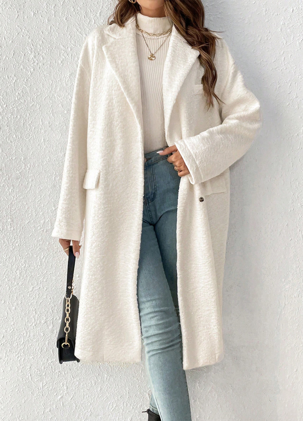 Молочне демісезонне Пальто SHEIN