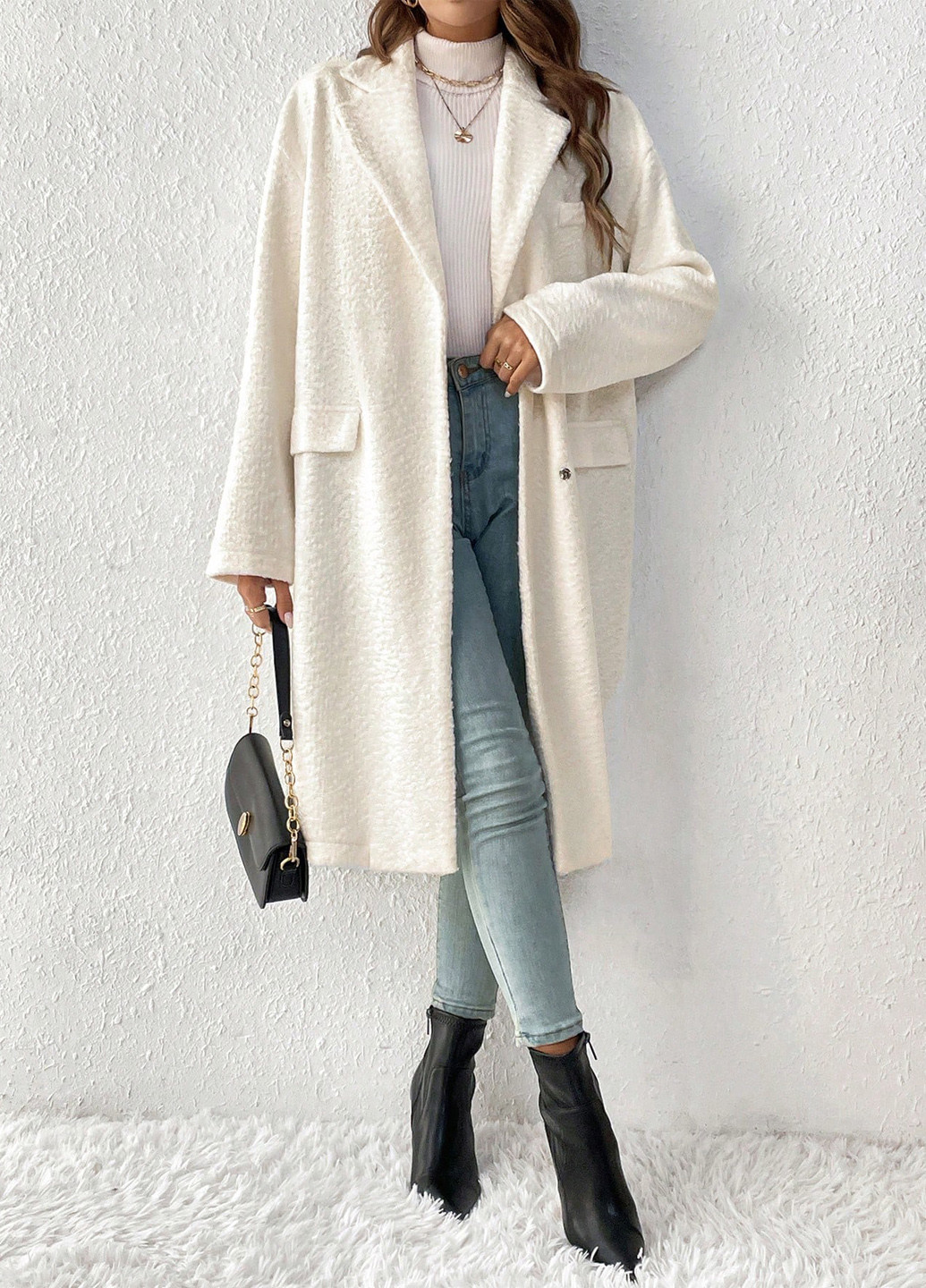 Молочне демісезонне Пальто SHEIN