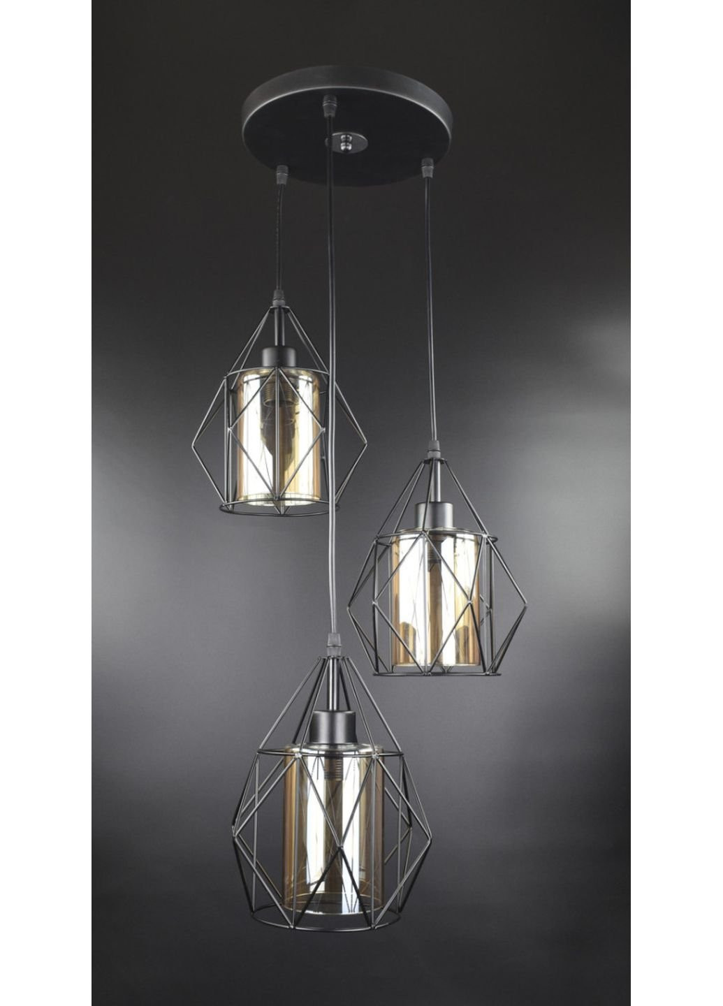 Люстра підвісна стельова в стилі LOFT (лофт) 12652/3-br Чорний 35х35х35 см. Sunnysky (253627274)